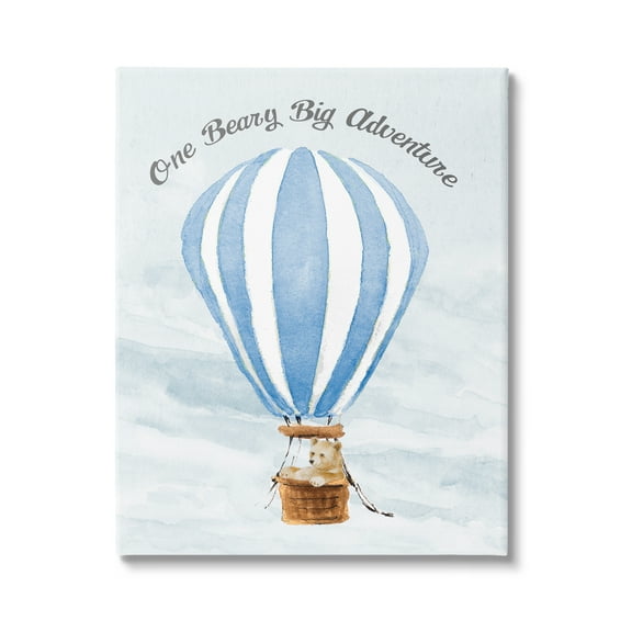 Stupell Industries Beary Big Adventure Balloon Animals & Insects Painting Gallery Wrapped Canvas Art Print Wall Art, 16 x 20