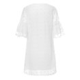 thumbnail image 4 of Txlixc, vestido de manga corta con volantes para mujer, doble capa, Color sólido, cuello en V, informal, verano, línea A, vestido de gasa para fiesta Txlixc Estilo de ocio, 4 of 9