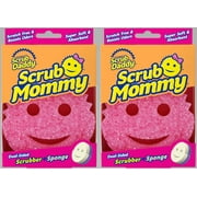 Scrub Daddy- Scrub Mommy - Dual Sided Sponge & Scrubber, Soft in Warm Water, Firm in Cold, FlexTexture, Deep Cleaning, Dishwasher Safe, Multipurpose, Scratch Free, Odor Resistant, Ergonomic 2 Count