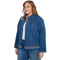 thumbnail image 3 of Alfred Dunner Womens Plus-Size Floral Vine Embroidered Border Denim Jacket, 3 of 4