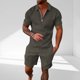 thumbnail image 2 of Trajes para Hombres Traje de Ajuste Clásico, Pantalones Cortos de Manga Corta Casual Solapa Color Sólido para Uso Al Aire Libre Y Diario, 2 of 6