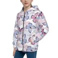 thumbnail image 2 of Kdxio Butterflies in Pastel Pattern Kids Boys Girls Zip Up Hoodie 3D Printed Hooded Sweatshirt Hoody Coat with Pocket 7-12 Y-Medium, 2 of 6