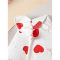 thumbnail image 5 of Jamsmile Newborn Girls Outfits Sets Dinosaur Print Romper Jumpsuit + Heart Print Corduroy Overalls With Hat Baby Girls Outfits, 5 of 9