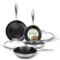 thumbnail image 1 of NutriChef Juego de sartén y wok de acero inoxidable de tres capas de 7 piezas: antiadherente, compatible con inducción, apto para horno, resistente a rayones, apto para lavavajillas, 1 of 5