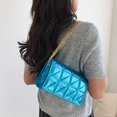 thumbnail image 5 of Bolsa De Hombro Bolso bandolera acolchado con hilo bordado de rombos para mujer (azul) Likrtyny Para Estrenar, 5 of 5