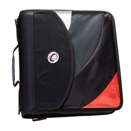 Case it dual d ring zip backpack binder, 2 sets of 2 inch rings, blk