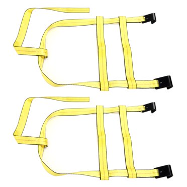 CarBole 2-Pack Extra Large Tow Dolly Basket Tie Down Straps – Fits 17-21" Wheels – 3,335 Lb WLL