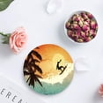 thumbnail image 3 of RYLABLUE Hawaiian Iland Surfer Tropical Colorful Clouds Sunset Set of 4 Round Coaster for Drinks, Absorbent Ceramic Stone Coasters Cup Mat with Cork Base for Home Kitchen Room Coffee Table Bar Decor, 3 of 5