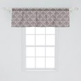 thumbnail image 2 of Ambesonne Damask Window Valance, Monochrome Floral Ornaments, 54" X 18", Eggshell and Plum, 2 of 3