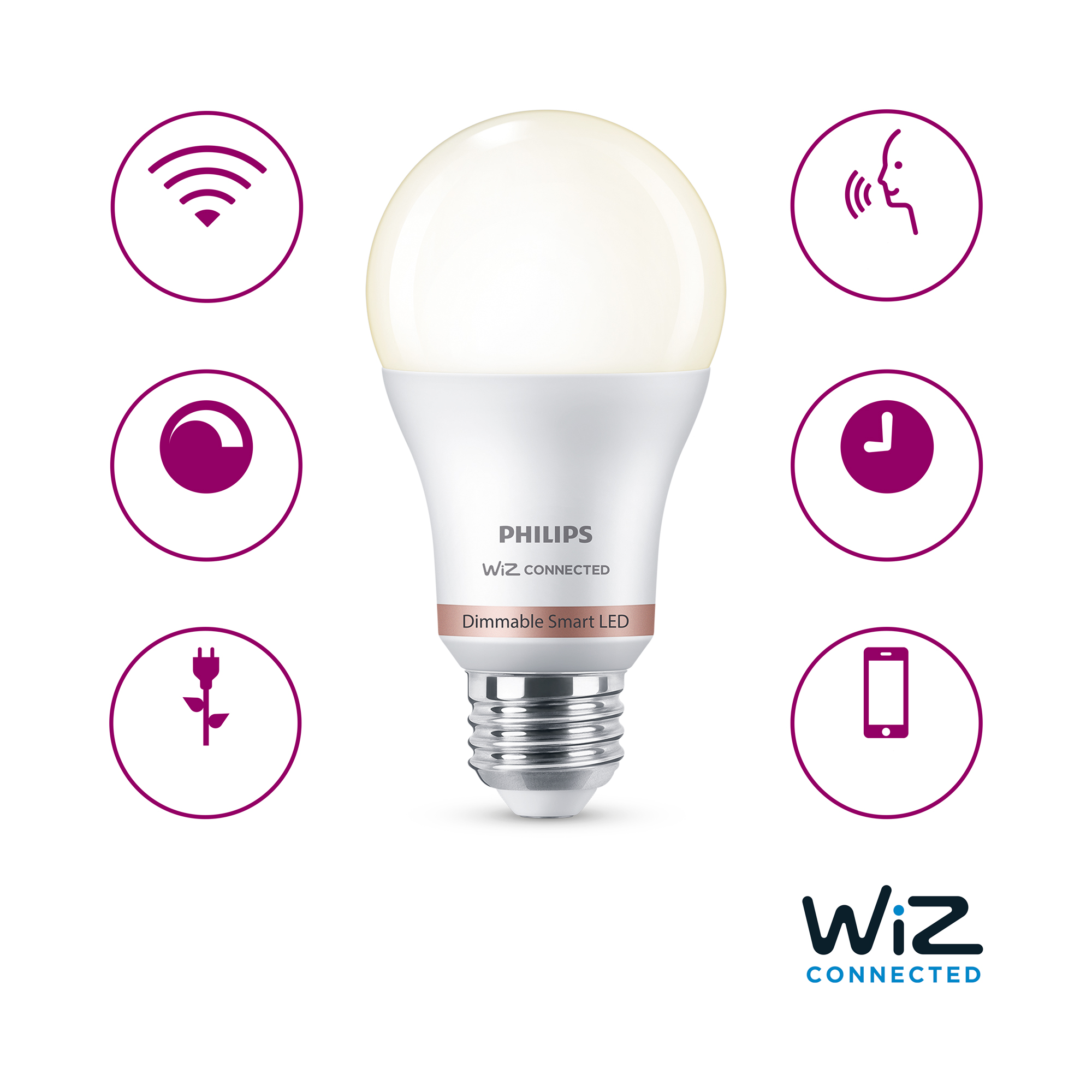 Philips Smart Wi-Fi LED Light Bulb, 60W Equivalent, Soft White photo 4