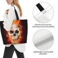 thumbnail image 3 of Fotbe Satanic Skull Bolsa Tote Estética de Lona con Estampado para Mujer - Bolsa Reutilizable de Hombro Casual para Vacaciones, Compras, Trabajo y Gimnasio, 3 of 8