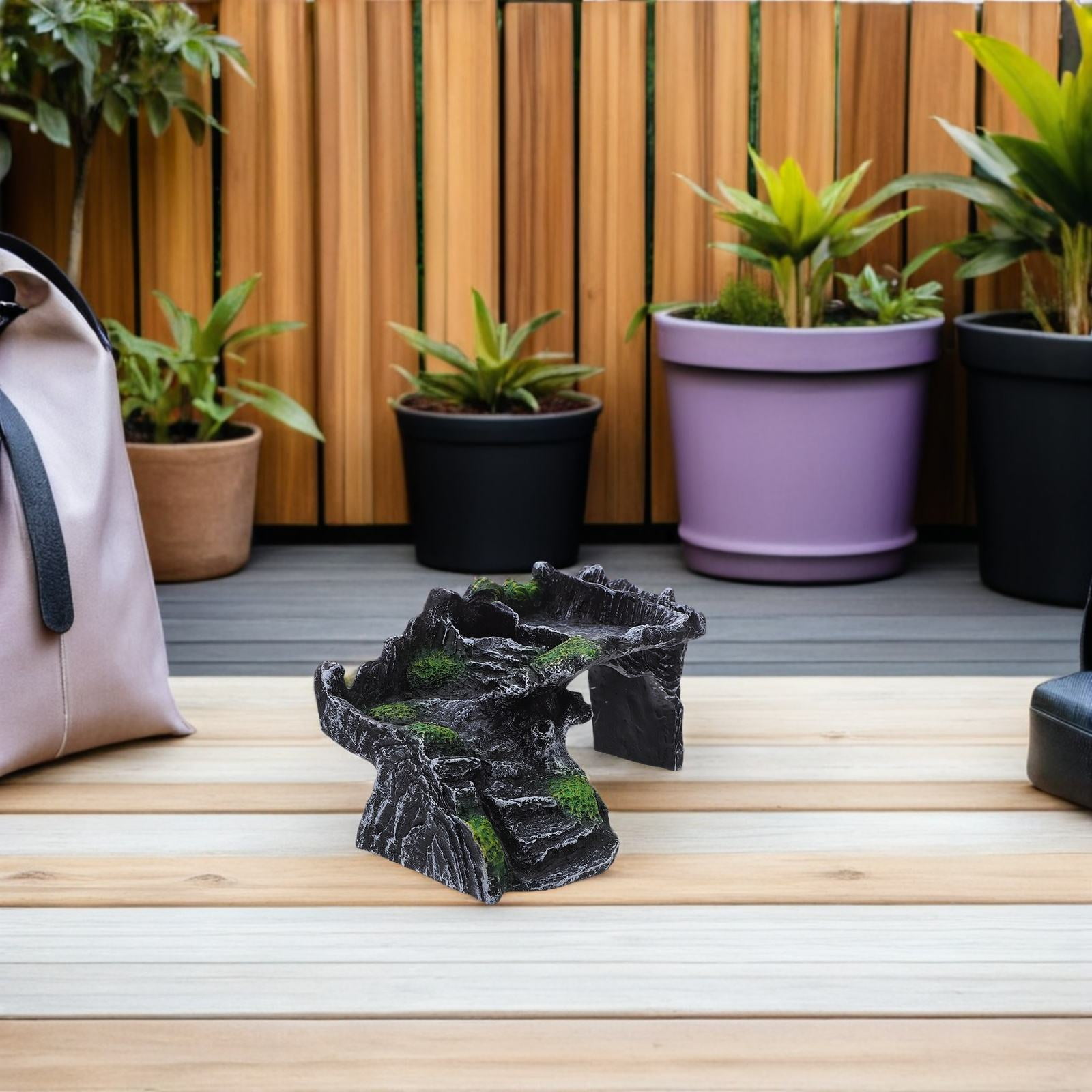 Milisten Aquarium Turtle Basking Rock Platform with Resin Ramp for Easy Climbing and Sun Exposure