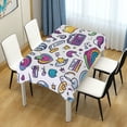 thumbnail image 4 of Yayeee Tablecloths 54" x 54" Rectangle Wrinkle Resistant Party Table Cover, Purple Doodle Pattern, 4 of 8