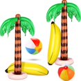 thumbnail image 1 of 6 piezas de palmera inflable gigante de coco de color pelota de playa de color arco iris, 1 of 4