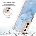 thumbnail image 6 of Designed for Samsung Galaxy S21 Plus Marble Case, Ultra Thin Girls Women Plating Marble Designed Flexible Soft TPU IMD Marble Protective Case Cover for Samsung Galaxy S21 Plus - Blue, 6 of 6