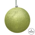 thumbnail image 3 of Vickerman 4" Lime Glitter Ball Ornament, 6 per Bag, 3 of 5
