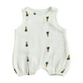 thumbnail image 1 of Été Bébé Garçons Filles Romper Sans Manches Cactus Impression Coton Lin Combinaisons Combinaisons Salopettes, 1 of 6