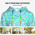 thumbnail image 4 of Lsque Seashell And Starfish Pattern Casual Women's Hoodie,Hooded Sweatshirt with Kangaroo Pocket,Pullover Hoodie with Eye-catching Drawstrings-Small, 4 of 7