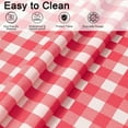 thumbnail image 3 of 3 Pcs Red Checkered Tablecloth 54 ×108 Inches Rectangle Red Gingham Tablecloth Disposable Plastic Waterproof Table Cover for Outdoor Picnic Kitchen Holiday Birthday Party, 3 of 10