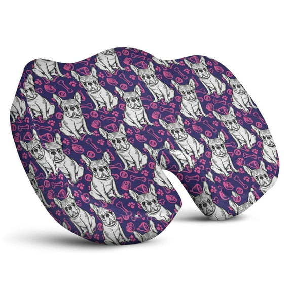 Premium Dog Pattern Memory Foam Seat Cushion Ergonomic Chair Pad for Office Chair, Car, Airplane & Bleachers Sciatica, Tailbone Hip & Back Pain Relief - Chair Cushion for Long Office Workers.