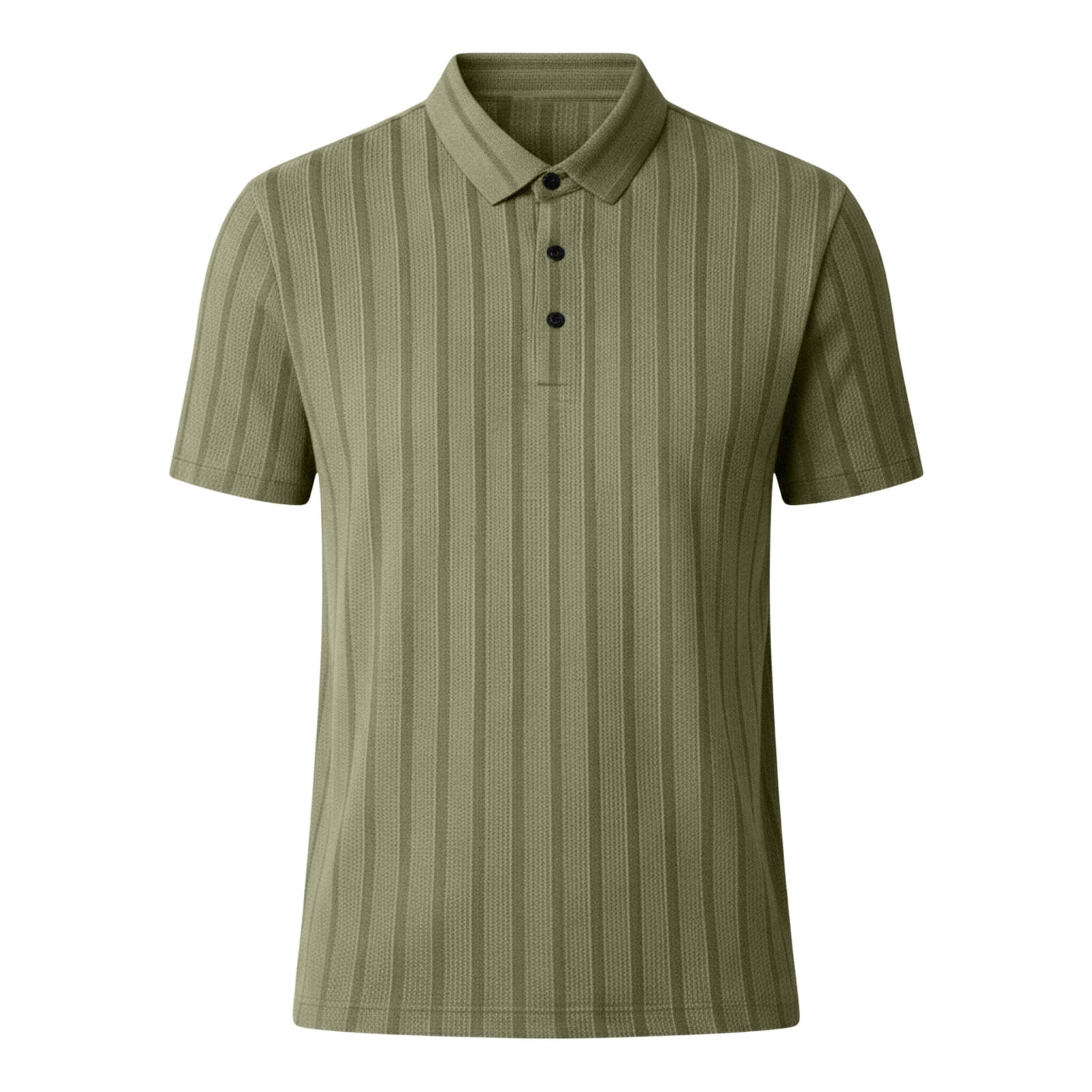KIHOUT Men's Vertical Striped Mesh Knit Ice Silk Short Sleeve Polo
