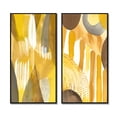 thumbnail image 2 of Designart "Retro Mustard Dreams Watercolor VI" Modern Midcentury Framed Wall Art Set Of 2 - Mid-Century Yellow Frame Gallery Set For Office Decor, 2 of 6