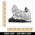 thumbnail image 2 of Hen Laying on Eggs in a Nest Chicken Self-Inking Rubber Stamp Ink Stamper - Red Ink - Large 1-1/2 Inch, 2 of 7
