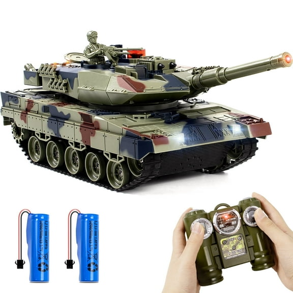 Supdex 1/24 RC Tank Ger Leopard II Remote Control Army Model Tank Military Model Toy for Kids Perfect Birthday for Boys 6  Years Old