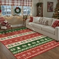 thumbnail image 3 of BERTHMEER 8'X10' Christmas Area Rug for Living Room Large Christmas Rugs for Bedroom Dining Room Holiday Decor for Farmhouse Laundry Vintage Washable Non-slip Rug,Red and Green, 3 of 7