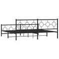 thumbnail image 5 of vidaXL Metal Bed Frame with Headboard and Footboard Black 193x203 cm, 5 of 5