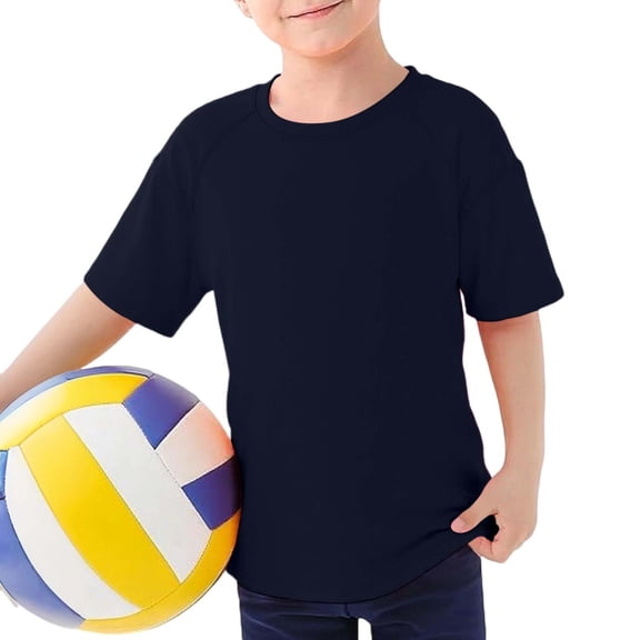Boys Active Performance T Shirts Quick Dry Short Sleeve Crew Neck Tops Moisture Wicking Athletic Tees for Sports Training Summer Casual Wear