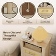 thumbnail image 6 of PetFurnishn 26.18" End Table with Charging Station and Rattan Drawers, Farmhouse Nighstand, Wooden Storage Bedside Table, Living Room, Bedroom(1, Light Oak), 6 of 8