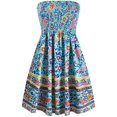 thumbnail image 3 of Robe d'Été Sans Manches Vintage pour Femmes Boho Floral Longueur Genou Ligne A Cocktail (Orchidée, S), 3 of 8