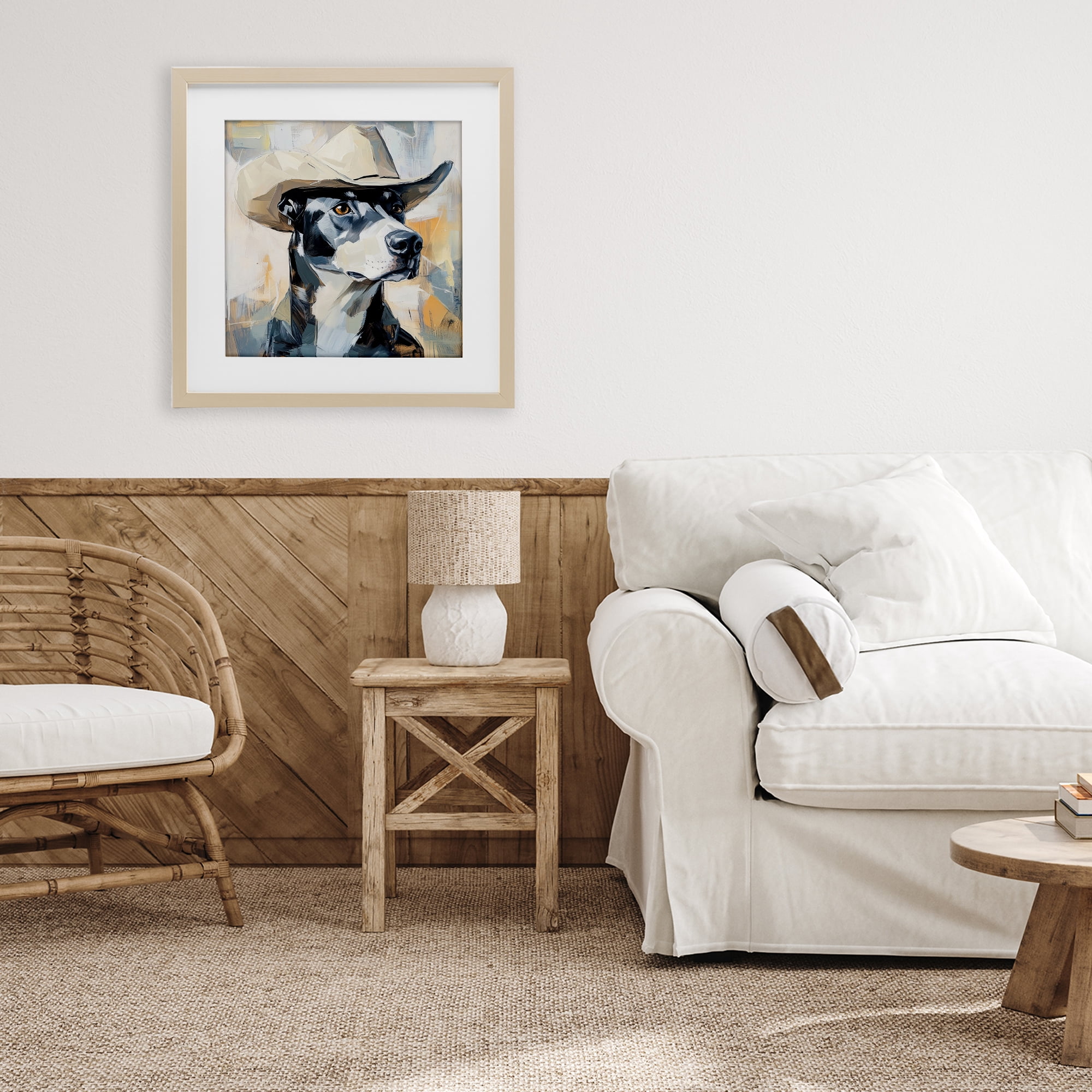 Stupell Industries Deputy Dog Cowboy Hat Birch Framed Print Under Glass, design by Tina LeCour