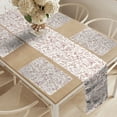 thumbnail image 2 of Ambesonne NYC Table Runner & Placemats, Famous of New York Doodle, Placemat 4 pcs + Runner 12"x72", Ivory Burgundy White, 2 of 2
