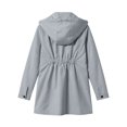 thumbnail image 4 of BRGZLK Long Rain Jacket for Women Zip Up Lightweight Waterproof Raincoat with Hood Outdoor Windbreaker Trench Coats with Pockets for Hiking Travel Gray XL, 4 of 8