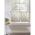 thumbnail image 4 of Colorful Floral 2 Panel Kitchen Curtains for Small Windows, Farmhouse Vintage Dragonfly Butterfly Flower Bathroom Tier Curtain, Short Window Treatment for Bedroom/Living Room 55"x24", 4 of 6