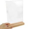thumbnail image 4 of Acrylic Poster Stand Desktop Menu Storage Stand Restaurant Menu Holder Stand with Wood Base, 4 of 9