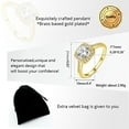 thumbnail image 5 of Uloveido Unique Gold Plated Square Solitaire Ring, White Cubic Zirconia Wedding Engagement Ring,Halo Rings for Girls KR002 (Gold, Size 10), 5 of 7