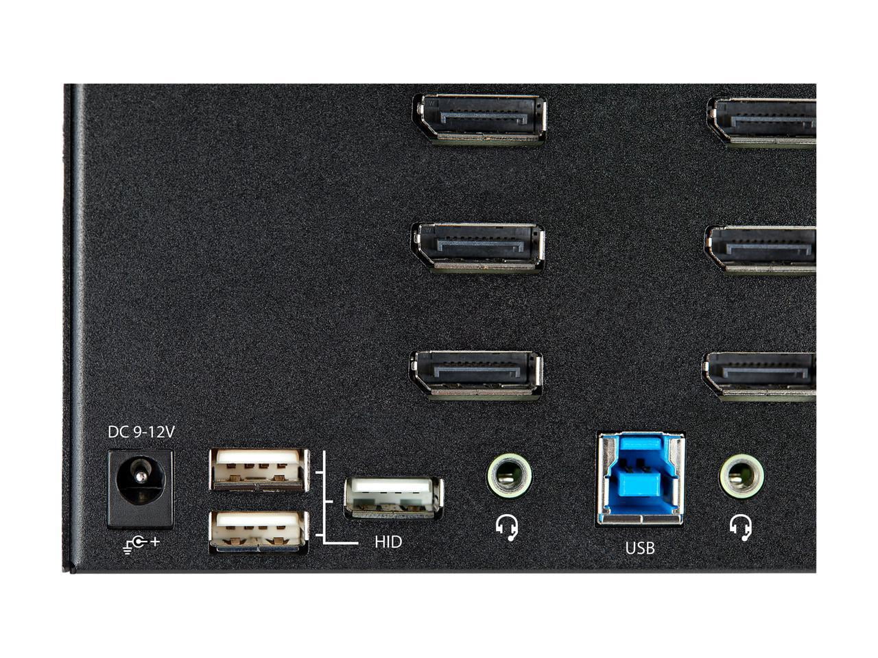 StarTech.com 2 Port Quad Monitor DisplayPort KVM Switch 4K 60Hz UHD HDR, DP 1.2 KVM Switch, 2 Port USB 3.0 Hub, 4x USB HID, Audio, Hotkey