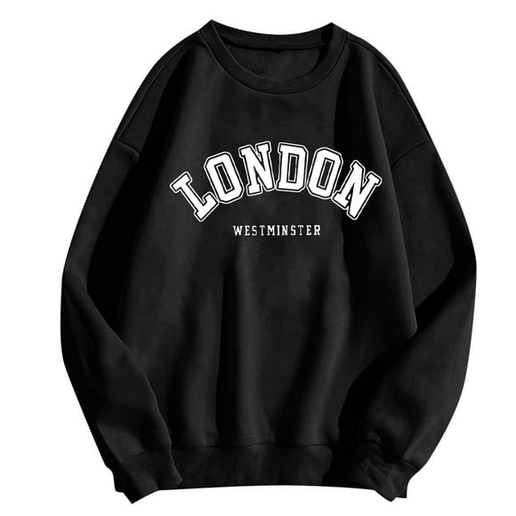 Womens Fashion Casual Long Sleeve Crew Neck Sweatshirts Printed Pullover Hoodless Sweatshirts Top Drawstring Pullover Hoodie Women Warm Christmas Hoodie Zip up Hooded Sweatshirt Women Zippe Hot