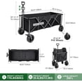 thumbnail image 3 of Lineslife Extra Long Wagon Heavy Duty, 250L Collapsible Utility Extended Deep Beach Wagon with Side Pocket and Brakes for Camping Shopping, 3 of 8