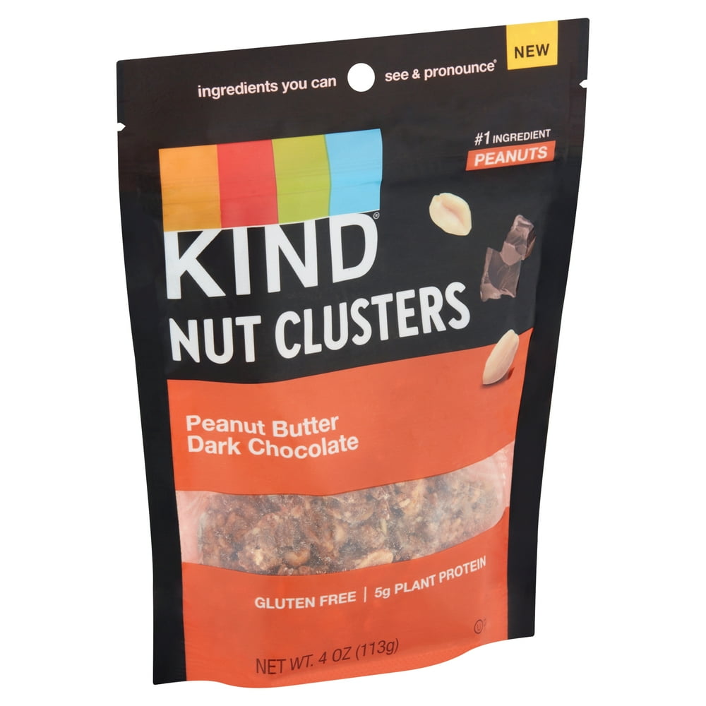 KIND Nut Clusters, Peanut Butter Dark Chocolate, Gluten free, 4 oz