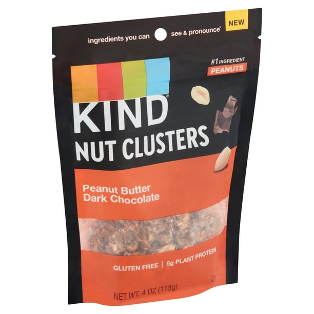 KIND Nut Clusters, Peanut Butter Dark Chocolate, Gluten free, 4 oz
