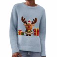 thumbnail image 3 of Gkeoshab Womens Christmas Sweatshirt Women's Printed Crewneck Pullover Sweater, Fashion Graphic Long Sleeve Knit Top Designed for Making a Style Statement in Casual Social Settings and Outings, 3 of 6
