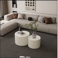 thumbnail image 2 of Wave Stripe Nesting Coffee Table Set for Living Room, Bedroom, Beige(Set of 2 Pieces), 2 of 12