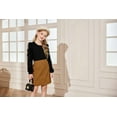 thumbnail image 4 of Arshiner Girl's Skirt Sets Casual Fall Outfits Corduroy Skirt and Long Sleeve Rib Knit Shirt Tops Trendy 2 Piece Clothes, 4 of 9