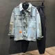 thumbnail image 4 of Chaqueta vaquera ligera de otoño para hombre, abrigos vaqueros para hombre, ropa de carga con empalme, ropa de Corea, precio económico, estilo en el tamaño grande original más bajo G, 4 of 4