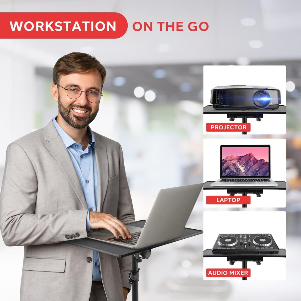 Universal Laptop Device Stand - Height Adjustable Tripod Mount (For Laptop, Notebook, Mixer, DJ Equipment)