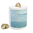 thumbnail image 2 of Clouds Piggy Bank, Sea and Sky Combined Mixed Each Other Vivid Life Inspiration Hope Nobody Relax Image, Ceramic Coin Bank Money Box for Cash Saving, 3.6" X 3.2", Pale Blue, by Ambesonne, 2 of 4